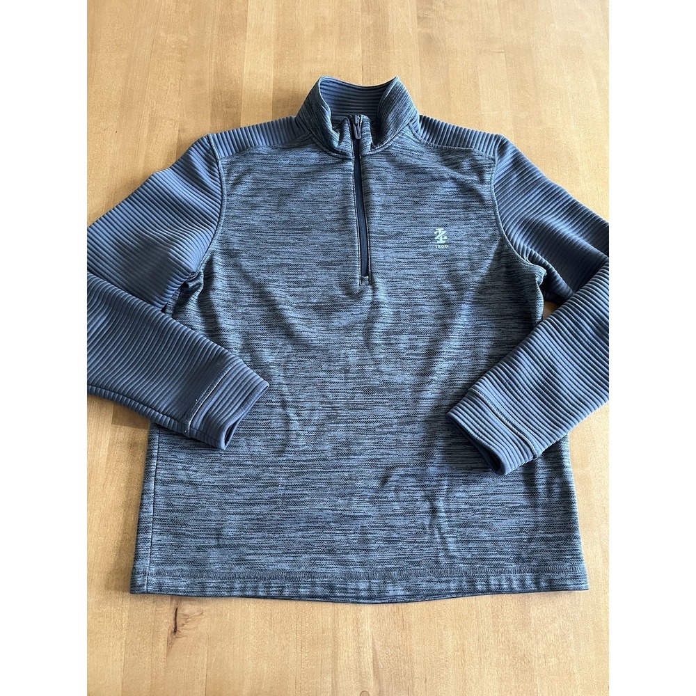 Men's Izod Golf With Stretch Gray Quarter Zip Sz S Small‎ Pullover Ribbed